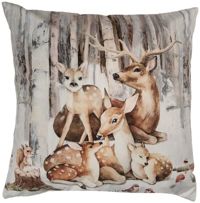 Clayre & Eef Kussenhoes 45x45 cm Bruin Polyester Hert
