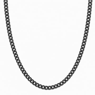 Pax Amare Stainless Steel Ketting - Cubaanse Schakel 3mm - Zwart - Stevige Schakelketting - 60cm