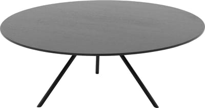 Goossens Bo Salontafel - Hout - 80 x 31 x 80 cm - Rond - zwart