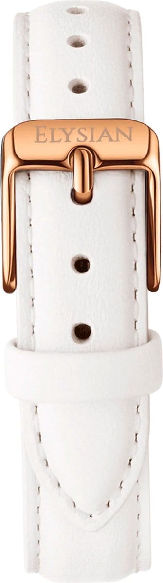 Elysian Horlogebandje - Wit Leer - Rosé Gouden Gesp - 18mm - Quick Release - Verstelbaar