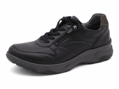 Waldläufer Heren Sneaker - 718006-316-991 Zwart - Wijdte H - Maat 7½ (41)