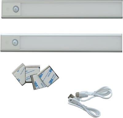 Draadloze LED Kastlamp met Bewegingsmelder (2 Stuks) - Oplaadbaar USB-C - 3 Kleuren & Dimbaar