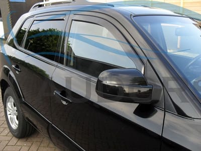 Zijwindschermen donker getint tbv Hyundai Tucson (type1) - 5 deurs model VANAF 2004 - 2010 pasvorm set tbv voor & achterramen
