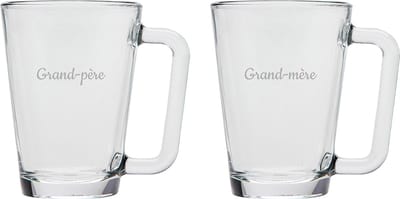 Theeglas gegraveerd - 26cl - Grand-père & Grand-mère