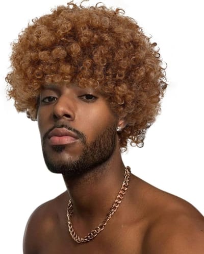 Korte Afro Peruk voor Vrouwen - Afroblonde Krullen voor Cosplay en Feestjes - 80s Stijl
