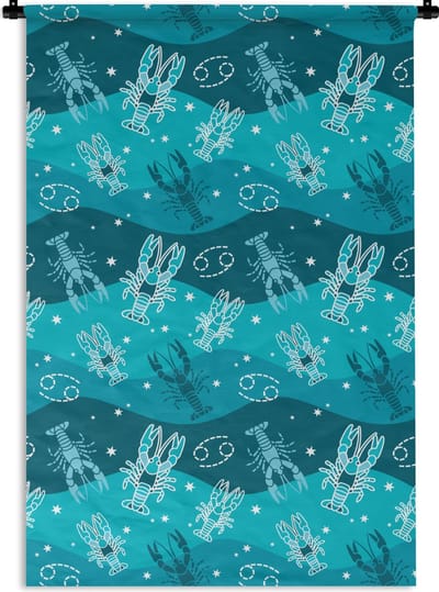 Wandkleed - Wanddoek - Zodiac - Kreeft - Design - 120x180 cm - Wandtapijt