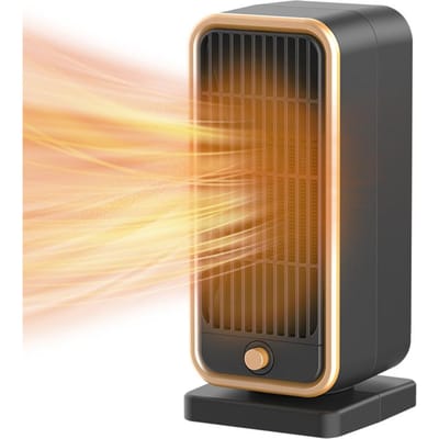 Ruimteverwarmer 500W PTC keramische geluidsarme snelle verwarming Draagbare persoonlijke verwarmingsventilator met 30 graden EU Plug zwart