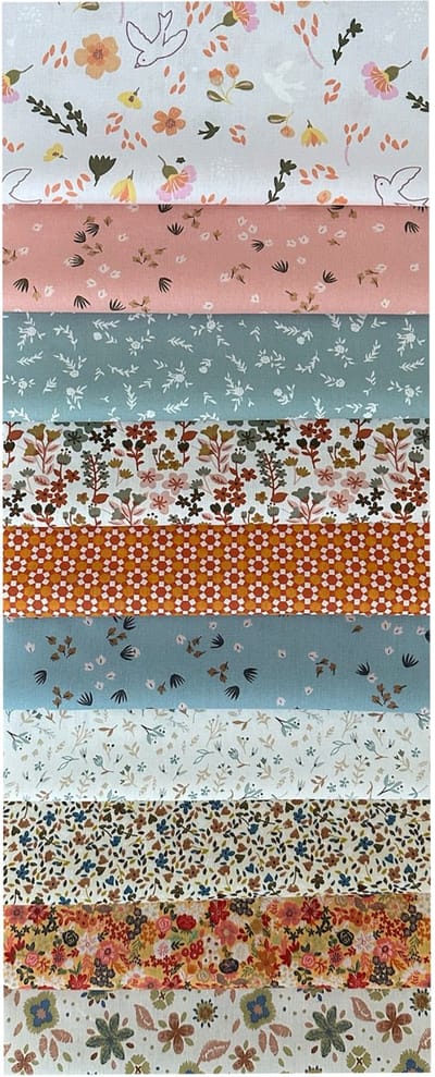 BINK Bedding - 10 lapjes - Quilt Patchwork - Stoffenlapjes 25x25 cm BLOEMEN – Set van 10 Bloemenprint – 100% Katoen – Patchwork, Quilten, Handwerk & DIY