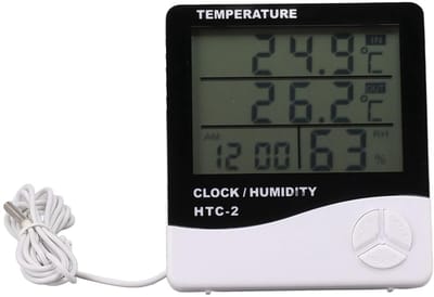 Digitale Hygrometer - Temperatuur Monitor - Binnen Klimaat - Groot Scherm - 14°F Tot 158°F - Wit