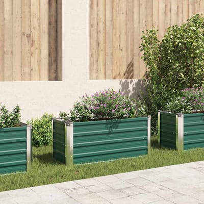 vidaXL - Plantenbak - verhoogd - 100x40x45 - cm - gegalvaniseerd - staal - groen