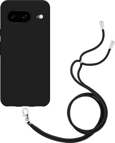 Just in Case hoesje met koord geschikt voor Google Pixel 8 Hoesje met Koord - Flexibele Case - Zwart
