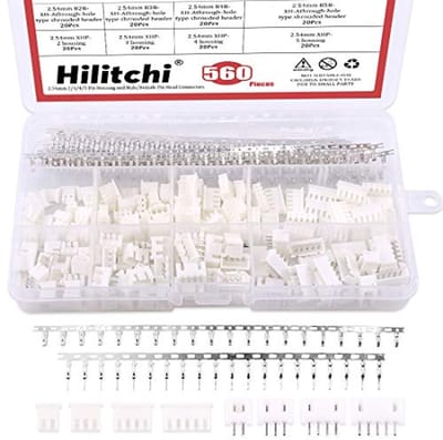Connector Set 560 Stuks - 2.54mm JST-XHP 2/3/4/5 Pin Behuizing met Mannelijke en Vrouwelijke Pin Heads