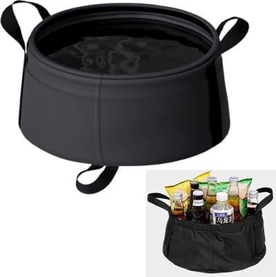 afwasbak, opvouwbaar, 1 stuk, zwart, opvouwbare wasbak, vouwemmer, wastafel, voor campingkeuken, outdoor, een praktische en activiteitenkom