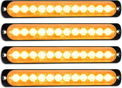 Waarschuwingslichten Auto - Stroboscoop Verlichting - Veiligheid Verkeer - IP67 Waterdicht - 4 Stuks - Amber