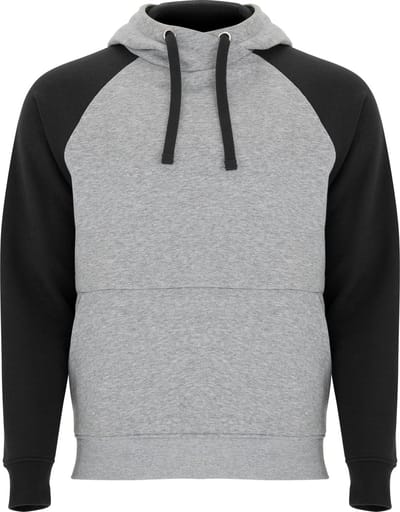 Roly Badet Hooded Sweatshirt RY1058 - Heather Grey 58/Black 02 - 3XL
