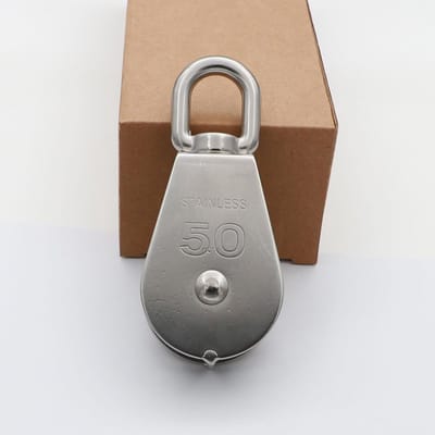 Roestvrijstalen Katrol - Zwenkhaak Blok - Hijswerkzaamheden Uitvoeren - 800 Lbs Draagkracht - 10 x 3 x 2 cm - Zilver