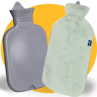 Pasper XXL kruik met hoes 3.5 liter - naadloos ontwerp - warmwaterkruik - 8 uur warmte - groen - kruikzak