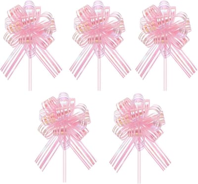 5 pull bows - 4 inch bows - grote roze strikken voor cadeauverpakking - trouwlint voor cadeauverpakking