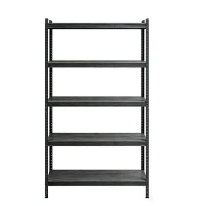 Opbergrek staand opbergrek 60 x 120 x 200 cm, zwart met 5 lagen planken, stevig metalen frame, elke plank kan tot 175 kg dragen, geschikt voor garage, kelder en keuken, .