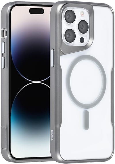 TUNIQ telefoonhoesje voor Apple iPhone 14 Pro Max - MagSafe siliconen backcover - Grijs