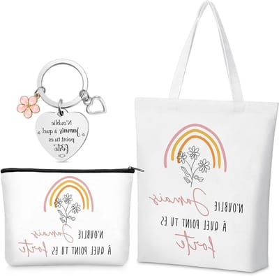 Inspirerende Make-up Tas met Sleutelhanger voor Vrouwen, Collega's en Vriendinnen - Perfect Cadeau voor Verjaardagen, Kerst en Afscheid