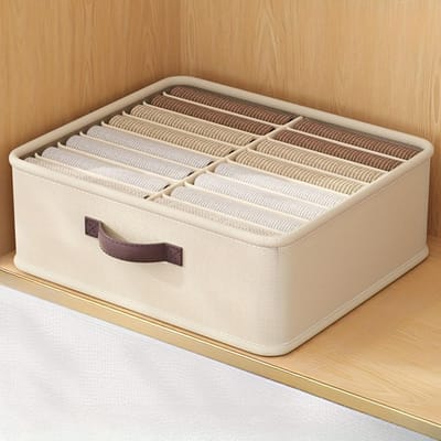 Canvas Opbergdoos met 16 Vakken met Handvat Duurzame Stoffen Lade-organizer voor Kast, Kledingkast & Thuisorganisatie Kledingorganizer Opberg
