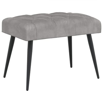 vidaXL - Bank - met - knopen - tufting - Lichtgrijs - 60 - x - 40 - x - 45 - cm - Fluweel