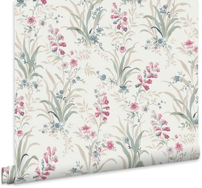 Laura Ashley Mosedale Posy Behang - Bloemen - 10mx52cm - Blauw