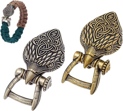 Set van 2 Messing Paracord Gespen met Sloten van 44 mm - Duurzame Koppelingen voor Survivalarmbanden in Antiek Brons, Zilver en Goud