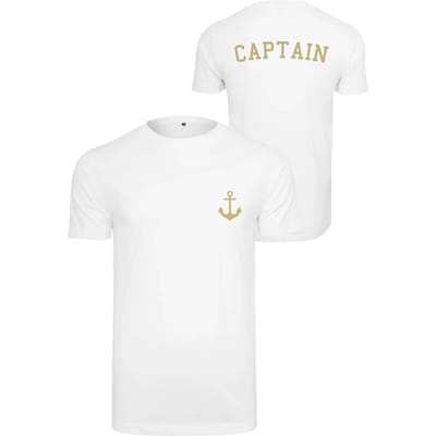 Mister Tee - Captain Heren T-shirt - XS - Wit