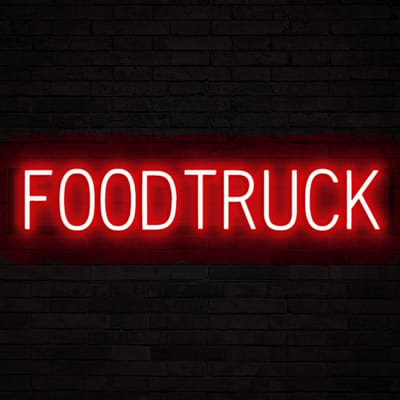 FOODTRUCK - Lichtreclame Neon LED bord verlicht | SpellBrite | 90,29 x 16 cm | 6 Dimstanden & 8 Lichtanimaties | Reclamebord neon verlichting