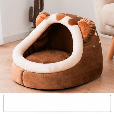Niche chaude pour chien en hiver Teddy pour toutes les saisons Lit pour chien et chat de petite et moyenne taille Niche pour chat Fournitures pour animaux de compagnie amovibles et lavables S :31*30*28cm black