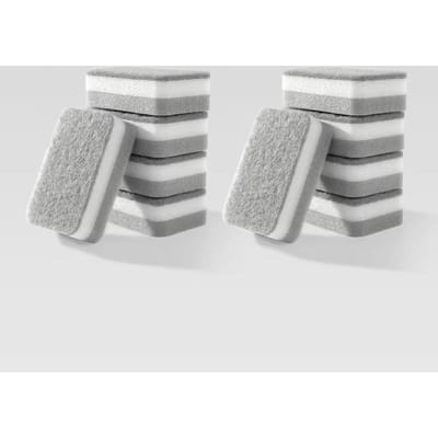 10 pcs Éponges de Nettoyage Double Face Nettoyage et Entretien de Casseroles et Poêles Éponges à Laver Kit d'Outils Tampon à Récurer Ménager Brosse
