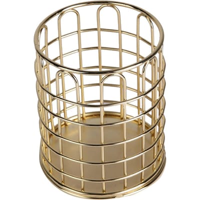 Support de Rangement Multifonctionnel pour Pinceaux de Maquillage Organisateur de Crayon à Sourcils Présentoir (Or de luxe) beige