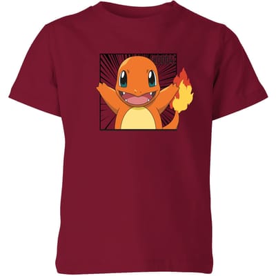 Pokémon Pokédex Charmander #0004 Kids' T-Shirt - Burgundy - 98/104 (3-4 jaar)