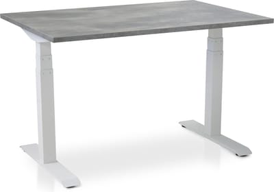Zit-sta bureau elektrisch verstelbaar - MRC PRO NEN-EN 527 | 140 x 80 cm | frame wit - blad betonlook | memory functie met USB | 150kg draagvermogen