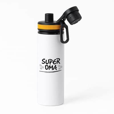 Hacebo® - Super oma waterfles met draaidop oranje - Oma - een oma - verjaardagscadeau - cadeau voor oma - gift - kado - water fles - 850ML
