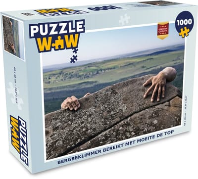 Puzzel Bergbeklimmer bereikt met moeite de top - Legpuzzel - Puzzel 1000 stukjes volwassenen