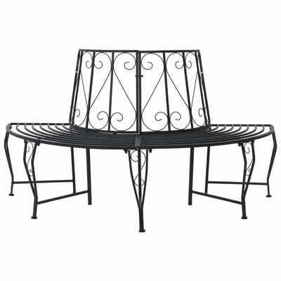 vidaXL - Boom - Bank - 4-Aantal - zitplaatsen - 160 - x - 80 - x - 89 - cm - Staal - Zwart