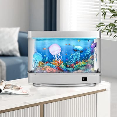 OKWISH LED Nachtlamp - Kunstmatig Aquarium - LED Licht met Kleuren - Nachtlamp voor Kinderen - Energievoorziening via Netstroom - 11 cm - Meerkleurig
