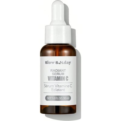 SlowSunday Radiant Vitamin C Serum, diep hydraterend, verheldert de huid, egaliseert de huidskleur, verbetert dofheid, antioxidant, verzacht fijne lijntjes, poriën minimaliserend, gladmakende en blur primer, geschikt voor zomer & herfst, Y2K, terug naar school