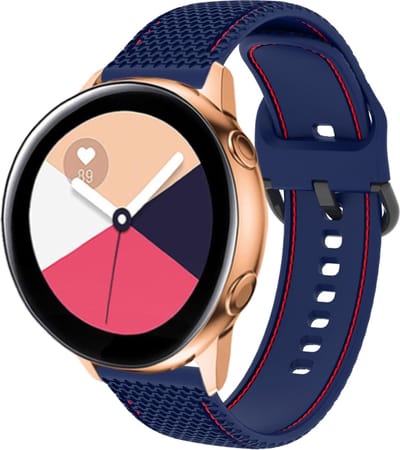 Siliconen bandje - geschikt voor Samsung Galaxy Watch 7 / Watch FE / Watch 6 / Watch 6 Classic / Watch 5 / Watch 5 Pro / Watch 4 / Watch 4 Classic / Watch 3 41 mm / Active / Active 2 / Watch 42 mm - blauw / rood