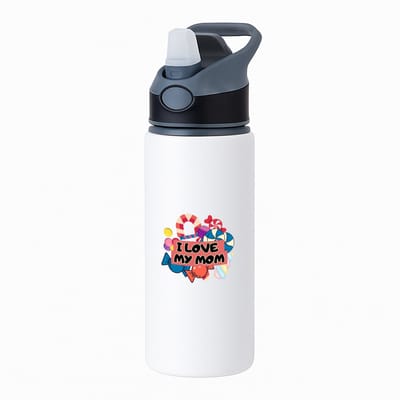 Hacebo® - Mama cadeau - waterfles met rietje zwart - Moeder - Moeders - cadeautje - met opdruk - Verjaardag - Moederdag - Mama cadeautjes - Moederdag cadeau - verjaardag - liefste Mama - Leuk kado om te geven - water fles - 650ML