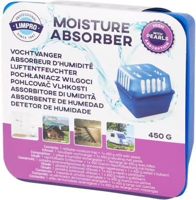 Limpro Vochtvanger - 1 stuk - 450 gram - bevat 1 navulling - Pearls - neemt tot 50% meer vocht op