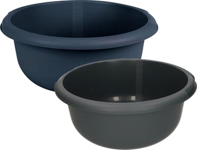 Urban Living Afwasteilen set - kunststof - 10/15 Liter - donkerblauw - teiltjes