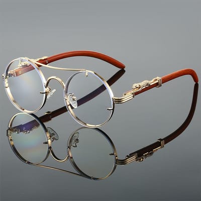 Retro Steampunk Ronde Metalen Zonnebril Mode Piloot Verloop Rijden Mannen Dames Vintage Trendy Ontwerp Zonnebrillen gray