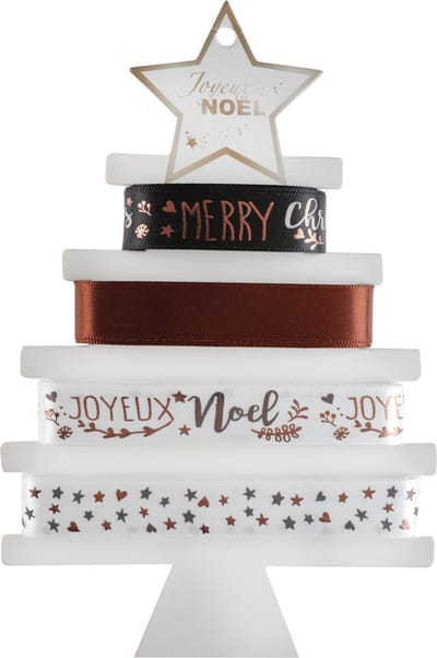 Satijn lint Merry Christmas kerst geschenk/decoratie lint 15mm zelfklevend, 4 x 2 meter
