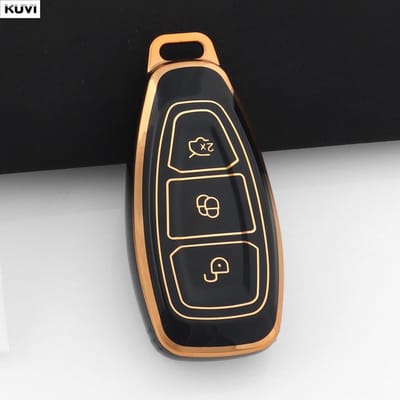 Nieuwe TPU Auto Slimme Sleutelhoes Cover Shell Voor Ford Fiesta Focus 3 4 Mondeo Ecosport Kuga Focus St Houder Sleutelhanger Accessoires gray
