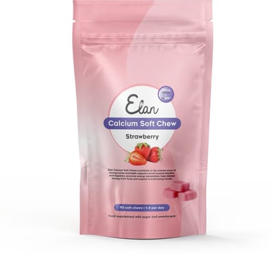 Calcium Soft Chew - Aardbei - 90 Calcium Soft Chews in de vorm van citraat (500 mg) met vitamine D (20 µg) voor een betere opname van calcium