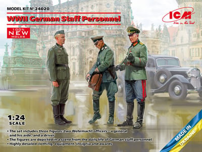 ICM Modelbouwpakket Militaire voertuigen - 24020 WWII German Staff Personnel Plastic - 1:24 - Modelbouw